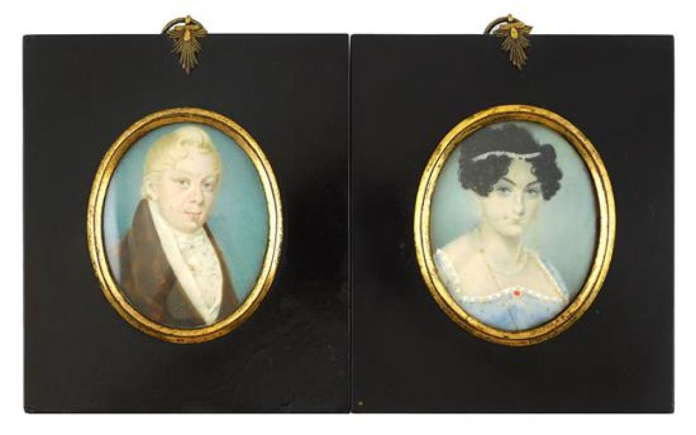 MINIATURE: PAIR OF PORTRAITS ON