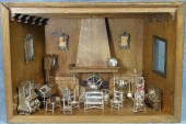 Miniature parlor diorama with