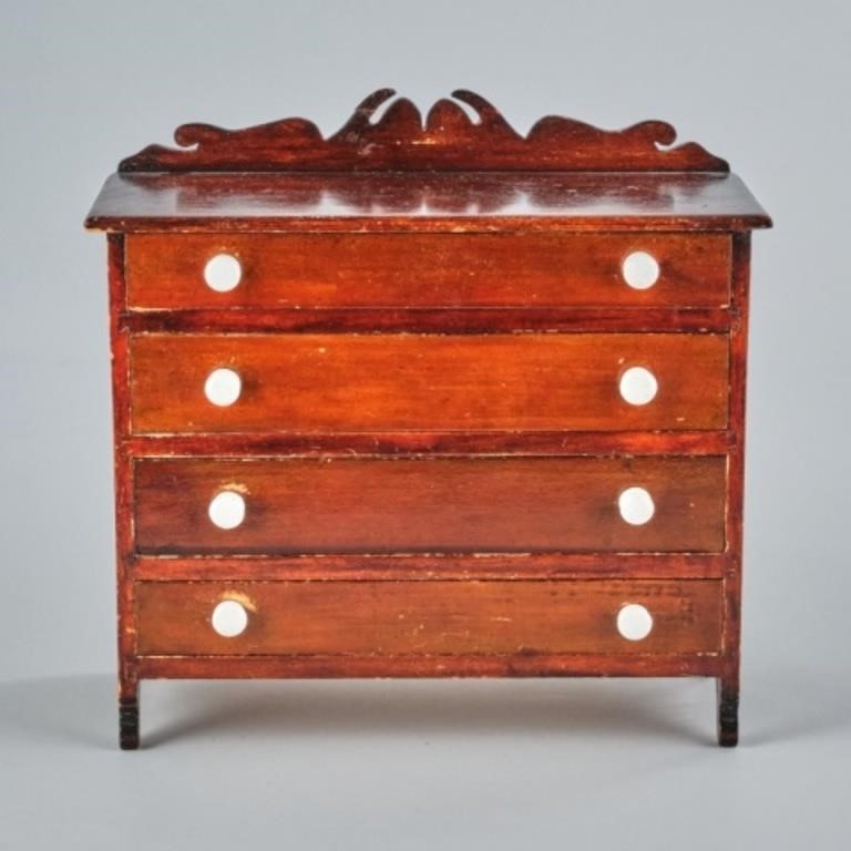 MINIATURE PINE CHEST OF DRAWERSA