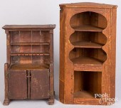 MINIATURE PINE CORNER CUPBOARD