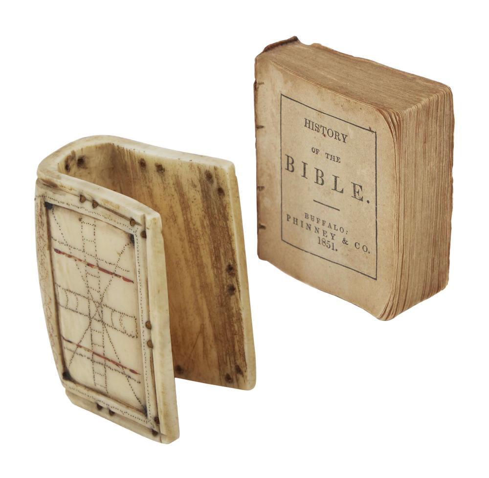 MINIATURE POLYCHROME SCRIMSHAW