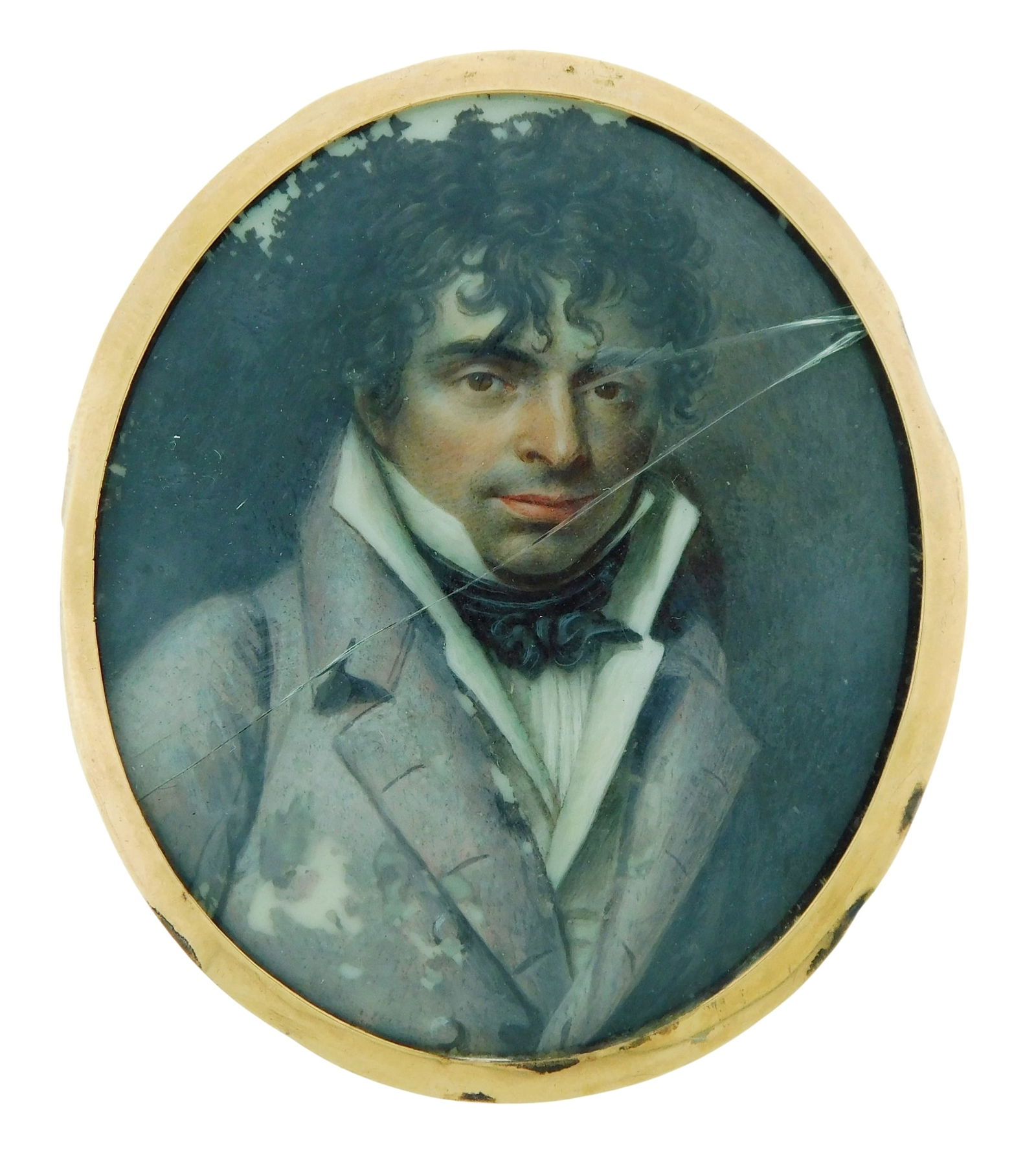 MINIATURE PORTRAIT OF DARK HAIRED