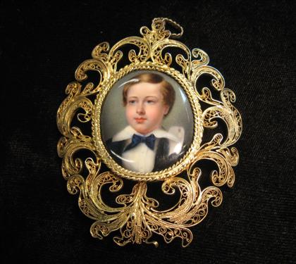 Miniature portrait on porcelain