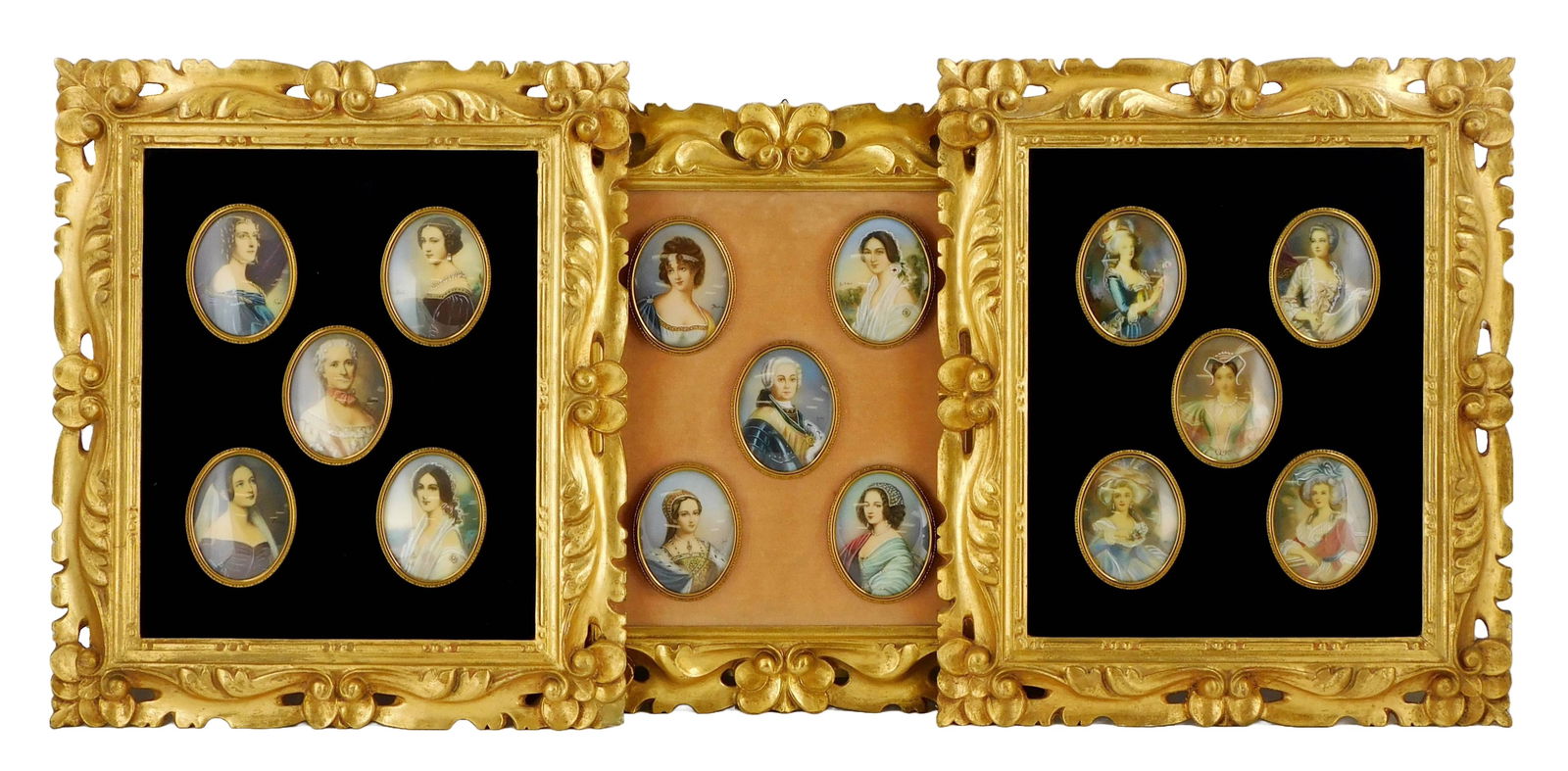 MINIATURE PORTRAIT: THREE FRAMED