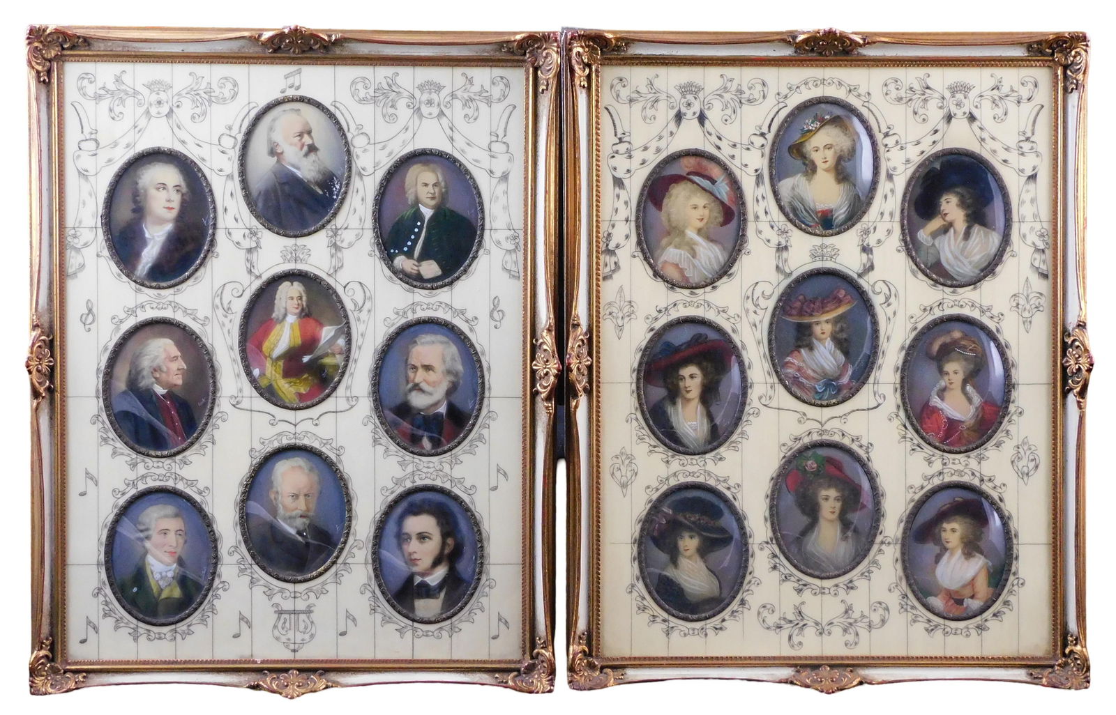 MINIATURE PORTRIAT: TWO FRAMED