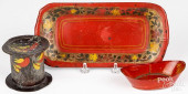 MINIATURE RED TOLEWARE BREAD T