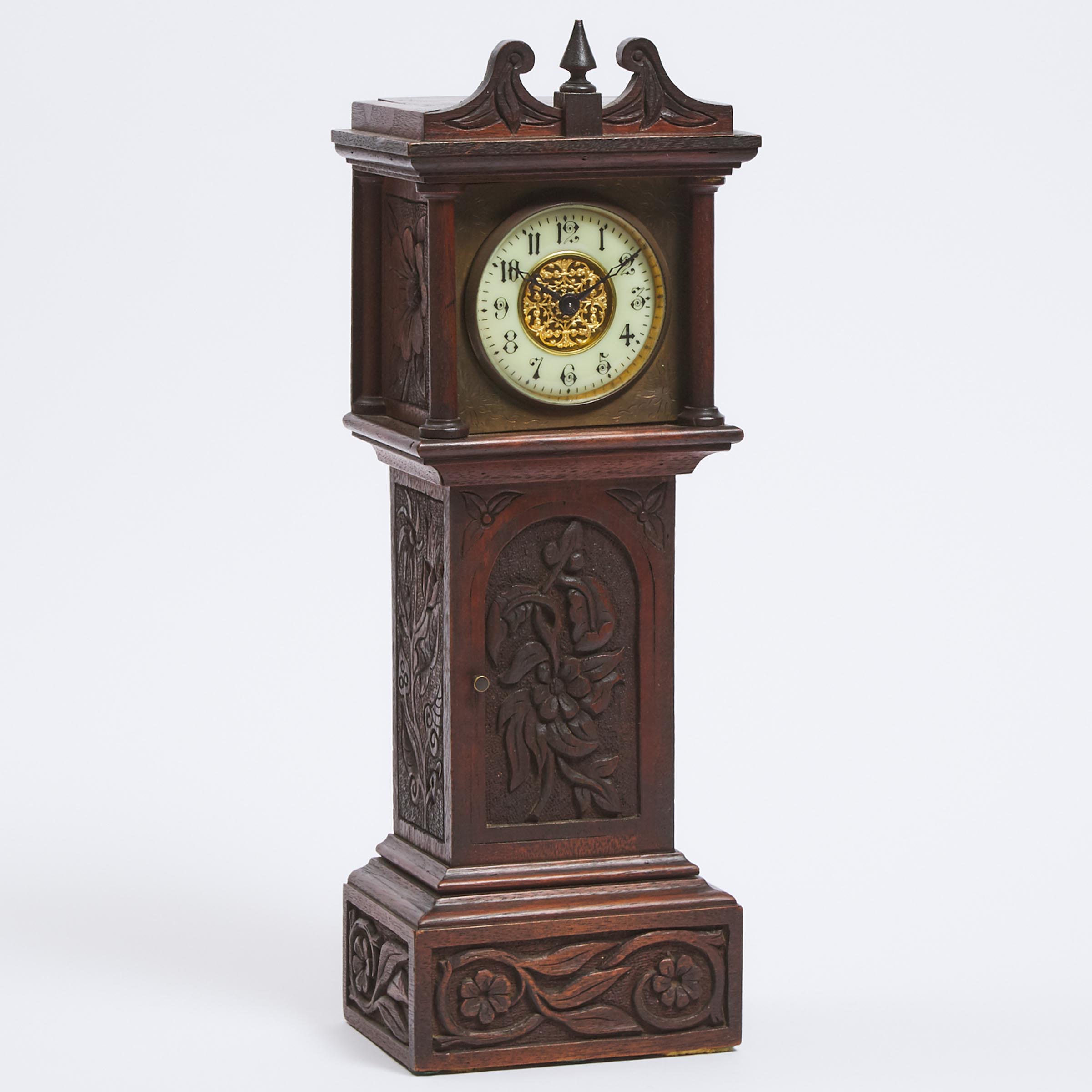Miniature Relief Carved Mahogany