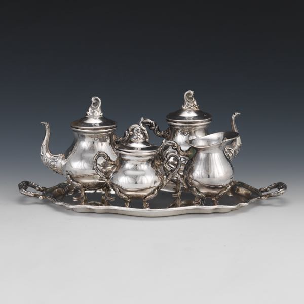 MINIATURE SILVER TEA SET 