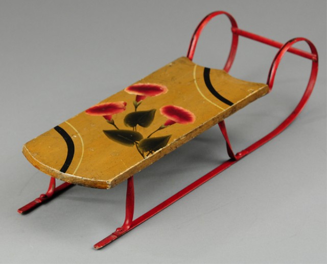 MINIATURE SLED Early wood body with