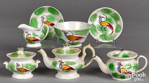 MINIATURE SPATTER PEAFOWL TEA AND
