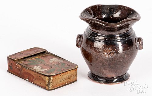 MINIATURE STAHL REDWARE CROCK,