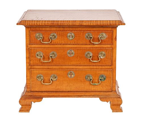 MINIATURE TIGER MAPLE CHEST OF
