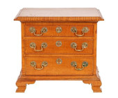 MINIATURE TIGER MAPLE CHEST OF