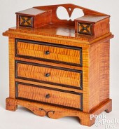 MINIATURE TIGER MAPLE CHEST OF