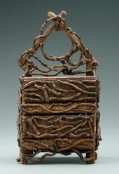 Miniature twig chest, two draw