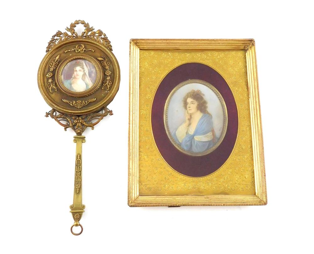 MINIATURE: TWO GILT FRAMED