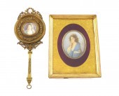 MINIATURE: TWO GILT FRAMED POR