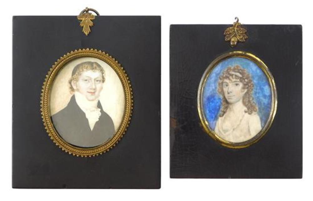 MINIATURE: TWO MINIATURES ON OVAL