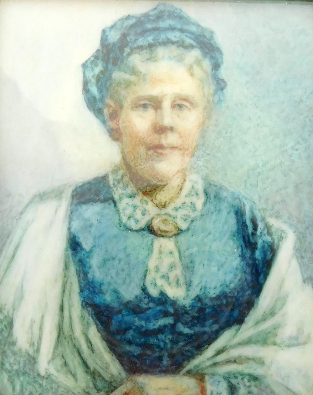 MINIATURE: TWO WOMEN WITH CAPS ON