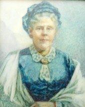 MINIATURE: TWO WOMEN WITH CAPS