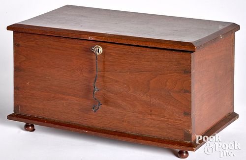 MINIATURE WALNUT BLANKET CHEST,