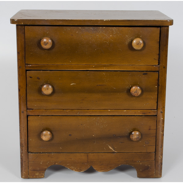 Miniature Walnut Chest American a