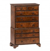 MINIATURE WALNUT CHEST-ON-CHES