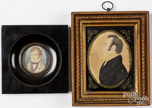 MINIATURE WATERCOLOR PORTRAIT OF