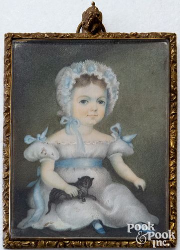 MINIATURE WATERCOLOR PORTRAIT OF