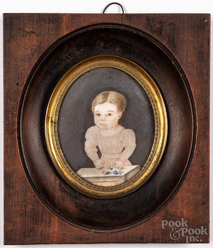 MINIATURE WATERCOLOR PORTRAIT OF