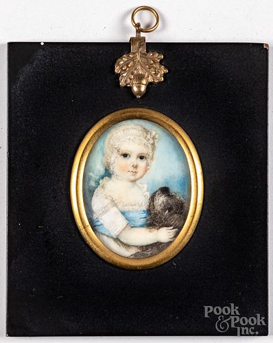 MINIATURE WATERCOLOR PORTRAIT OF