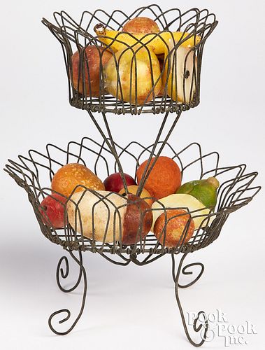 MINIATURE WIRE BASKET WITH STONE