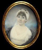 MINIATURE: WOMAN, OVAL IVORY S