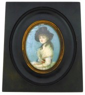 MINIATURE: WOMAN, OVAL SUPPORT