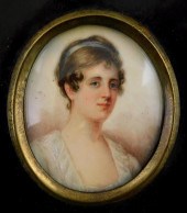 MINIATURE: WOMAN, OVAL SUPPORT