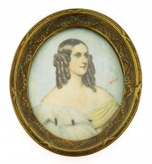 MINIATURE: WOMAN, OVAL SUPPORT