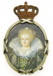 MINIATURE: WOMAN, OVAL SUPPORT