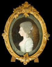 MINIATURE: WOMAN, OVAL SUPPORT