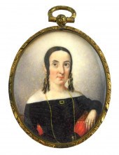 MINIATURE: WOMAN, OVAL SUPPORT