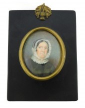 MINIATURE: WOMAN, OVAL SUPPORT
