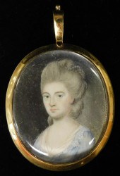 MINIATURE: WOMAN, OVAL SUPPORT