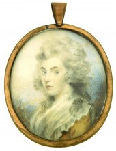 MINIATURE: WOMAN, OVAL SUPPORT