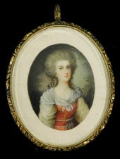 MINIATURE: WOMAN, OVAL SUPPORT