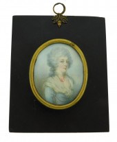 MINIATURE: WOMAN, OVAL SUPPORT