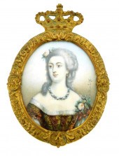 MINIATURE: WOMAN, OVAL SUPPORT
