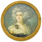 MINIATURE: WOMAN, ROUND SUPPOR