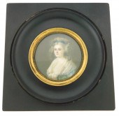 MINIATURE: WOMAN, ROUND SUPPOR