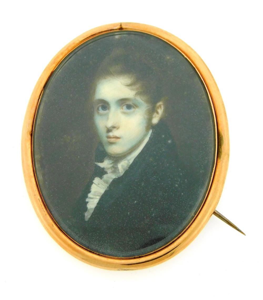 MINIATURE: YOUNG MAN, OVAL SUPPORT,