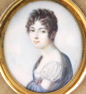 MINIATURE: YOUNG WOMAN WEARING