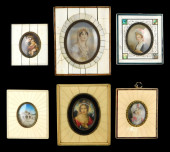 MINIATURES: SIX HAND PAINTED C